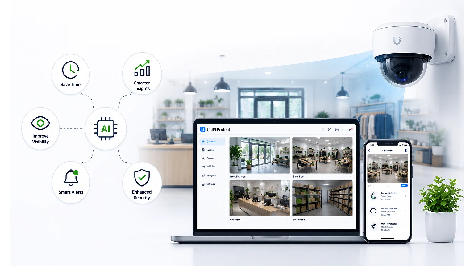 How UniFi AI Cameras Help Small Businesses Save Time and Improve Visibility